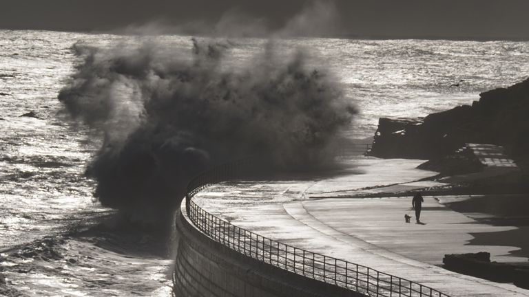 Large waves hitting the sea front at Whitley Bay in Northumberland. Picture date: Friday September 16, 2022.