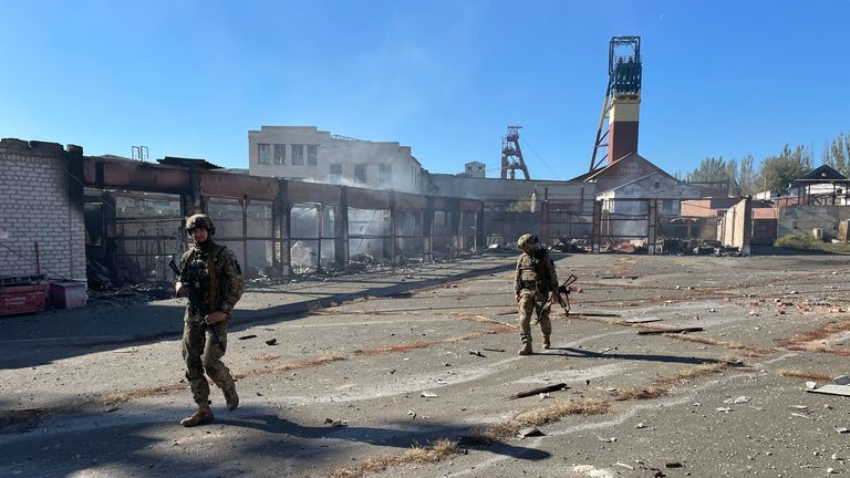 Buildings have been destroyed in Soledar