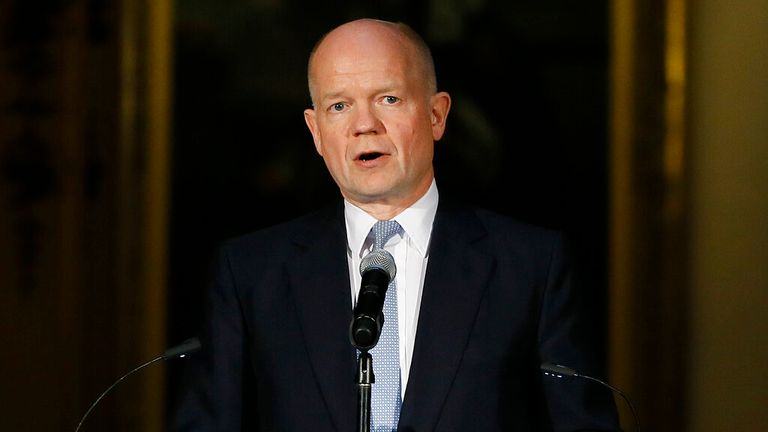 Lord William Hague is now the chair of William and Kate&#39;s charity. Pic: AP