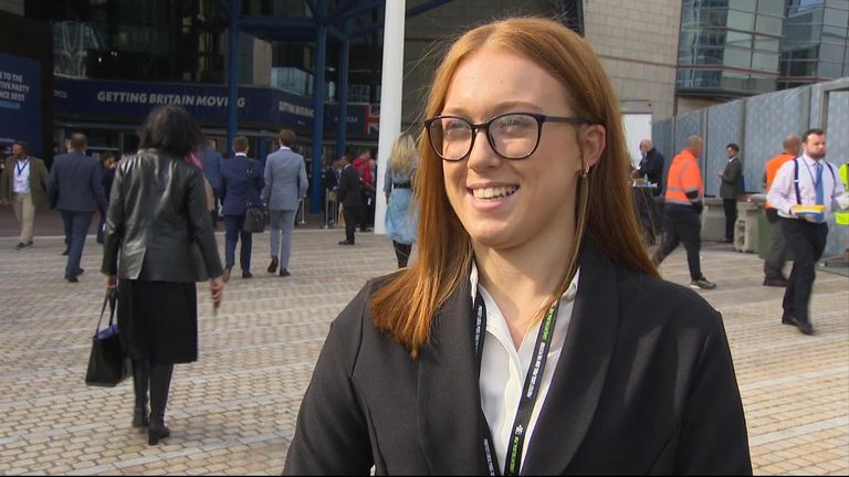 Young Tory member at conference