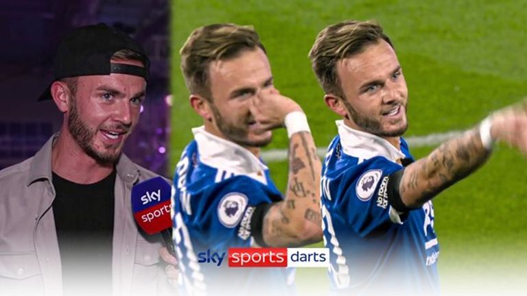 james-maddison-celebrates-nottingham-forest-win-at-the-darts-or-reveals-all-behind-celebration