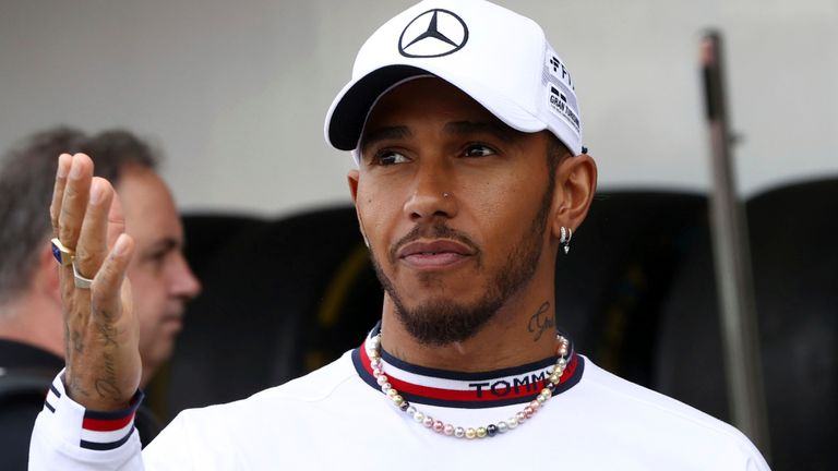 Lewis Hamilton, a British racing driver currently competing in Formula One for Mercedes, relaxes at Suzuka Circuit prior to Japanese Grand Prix in Suzuka City, Mie Prefecture on October 6, 2022.( The Yomiuri Shimbun via AP Images )