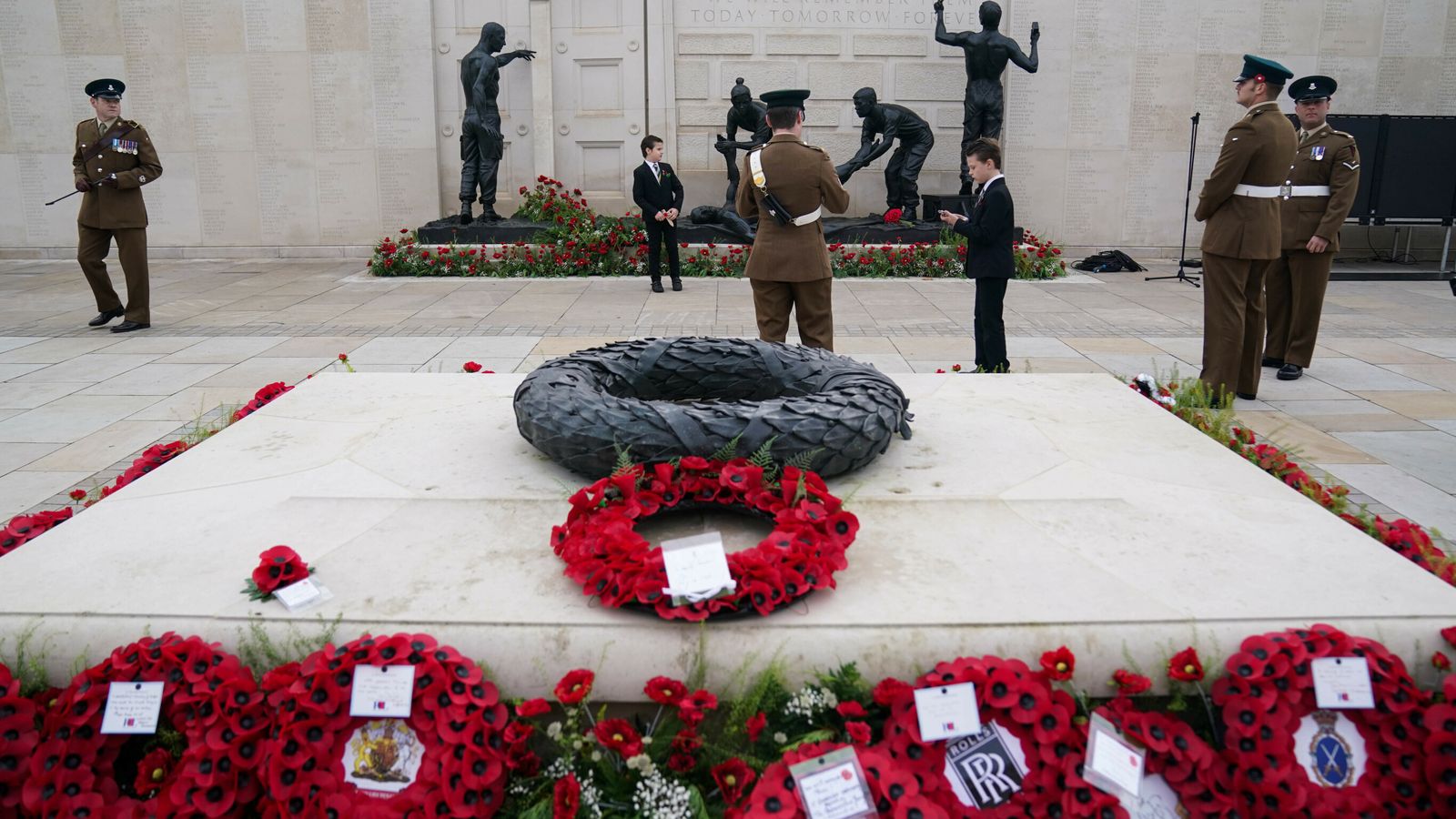 Nation Falls Silent To Remember War Dead On Armistice Day UK News Skynews Armistice Day Arboretum 5962083 