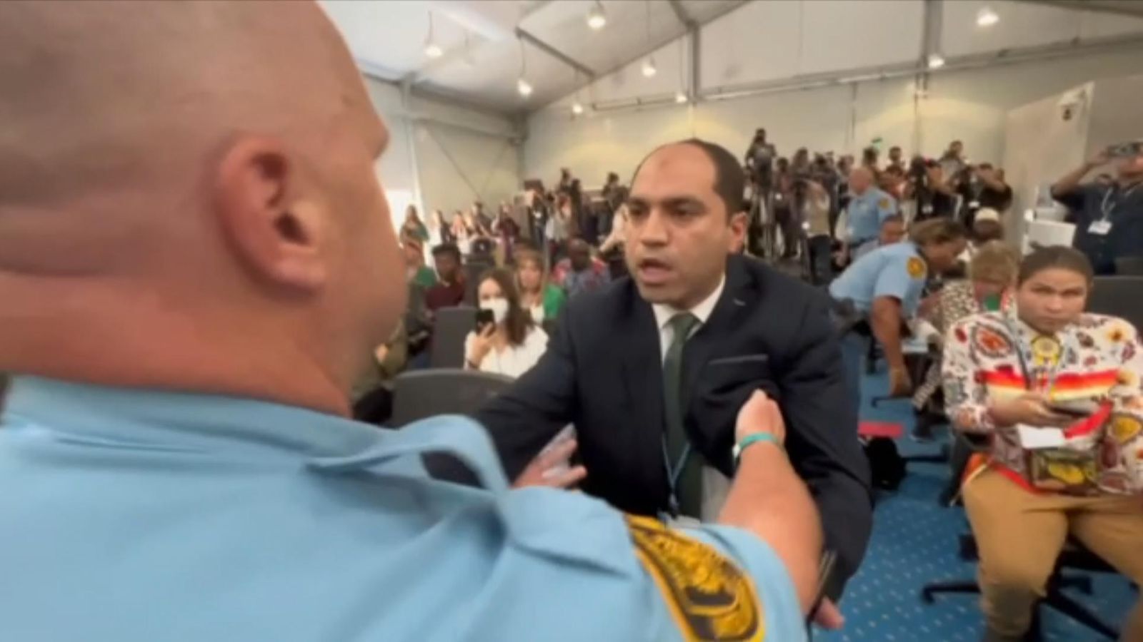 COP27: Egyptian MP Escorted Out Of Press Conference | World News | Sky News