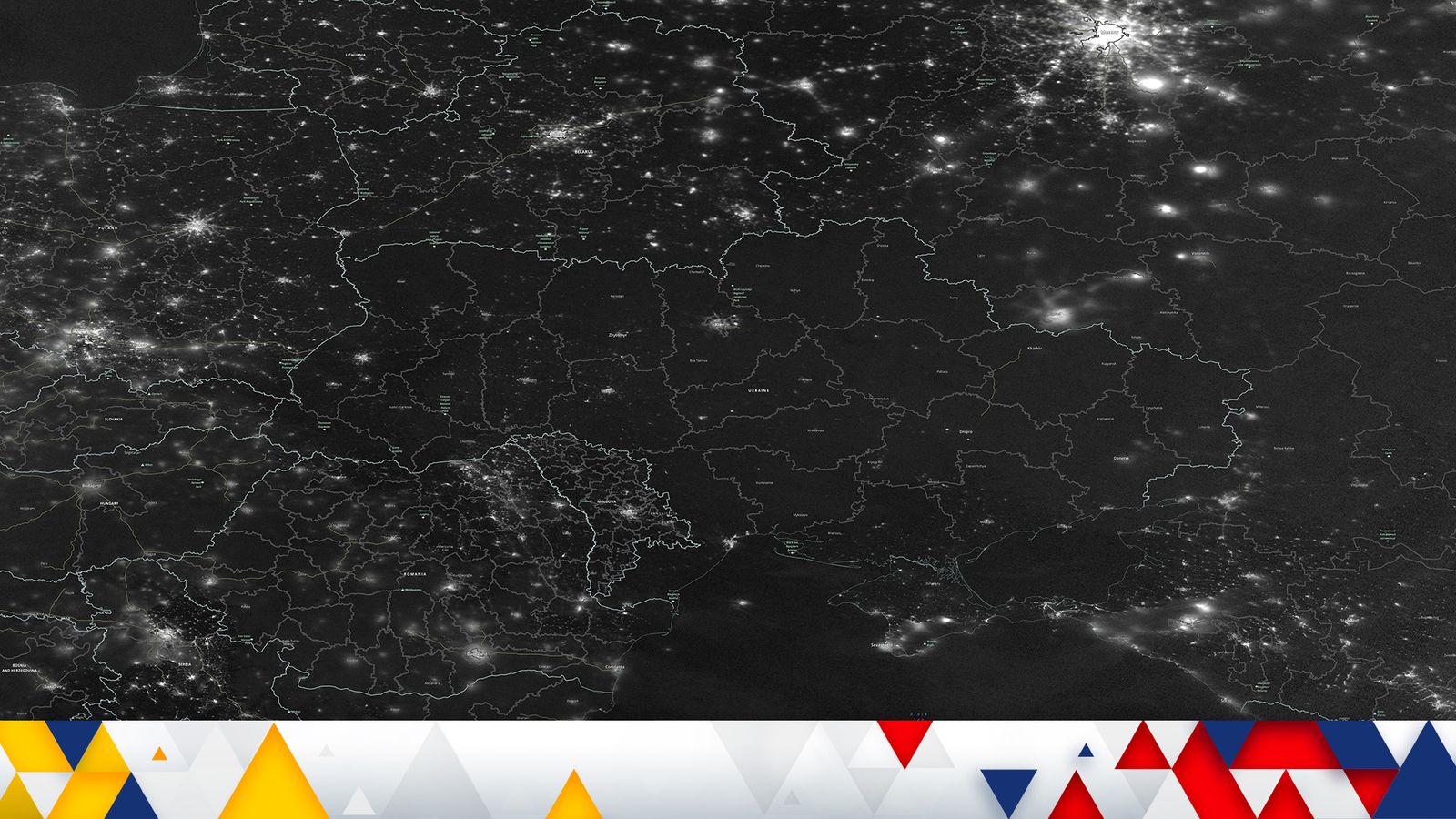 Striking satellite image reveals extent of Ukraine's power shortage after Russian missile strikes