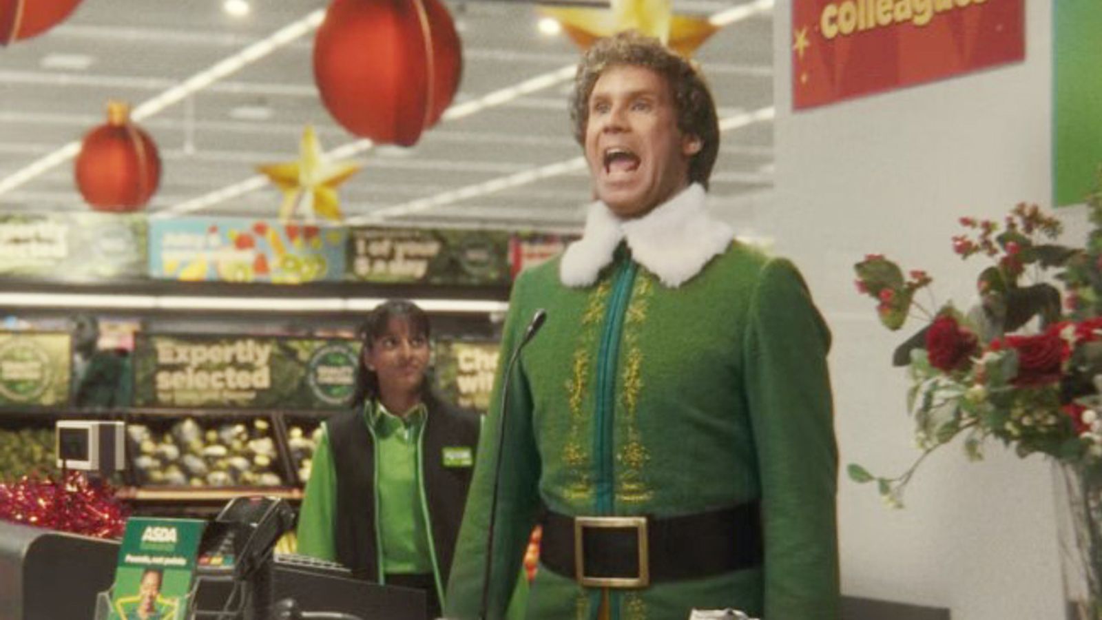 Will Ferrell stars as Buddy the Elf in Asda's Christmas advert Ents