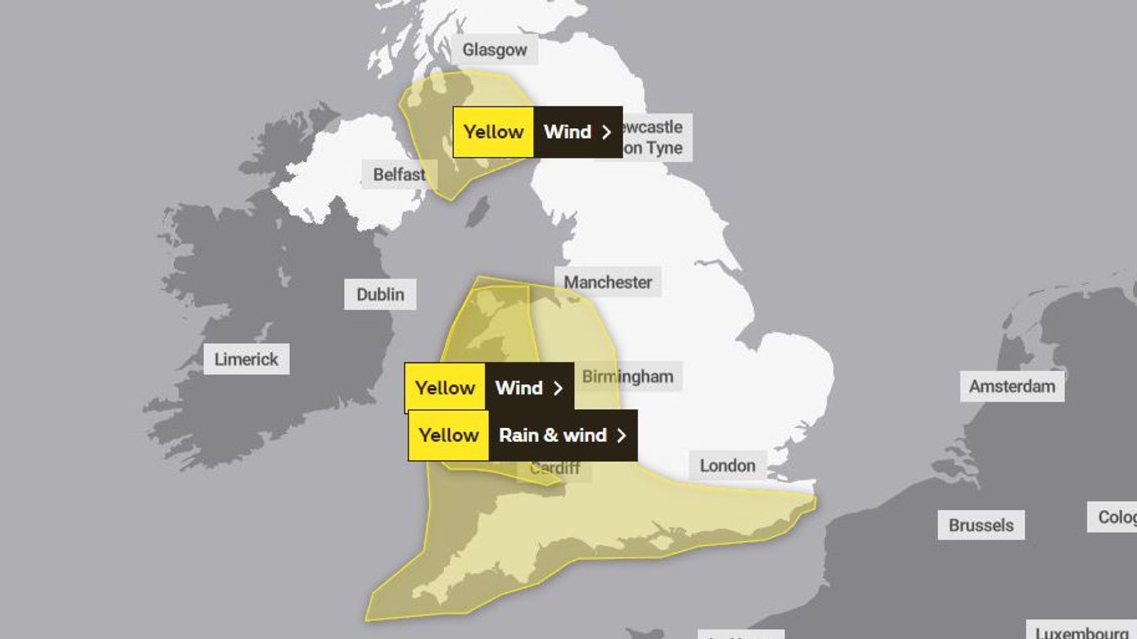 UK weather: Yellow warnings extended as forecasters say heavy rain and ...