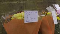 Flowers laid in tribute to 16-year-old Charlie Bartolo killed in a stabbing in Sewell Road, Abbey Wood, 