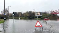 A general view of flooding in Edinburgh
