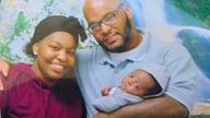 Ms Ramey pictured with her son, Kiaus, and father, Kevin Johnson Pic: ACLU 