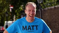 Matt Hancock after finishing the Virgin Money London Marathon at the start of October, in 2021