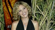 Actress Nicki Aycox, one of the stars of the new horror film "Jeepers Creepers 2," arrives for the film's premiere in Hollywood, August 25, 2003