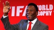 FILE PHOTO: Brazilian soccer great Pele attends a news conference to present the FIFA World Cup global "Trophy Tour" in Paris March 10, 2014. REUTERS/Gonzalo Fuentes/File Photo