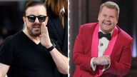 Ricky Gervais and James Corden Pic:AP/Reuters