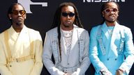 L-R: Offset, Takeoff and Quavo of Migos attend the 2019 BET Awards on June 23, 2019 in Los Angeles, California. Photo: imageSPACE/MediaPunch /IPX