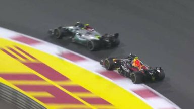 Roles reversed! Hamilton holds up Perez in reminiscent battle to last year!