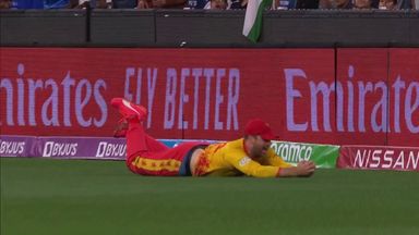 Zimbabwe's Burl completes superb diving catch on the boundary!