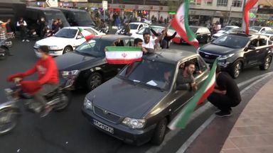 Iran fans in Tehran celebrate World Cup victory over Wales