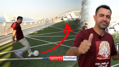 'You've still got it!' - Xavi takes on the passing challenge