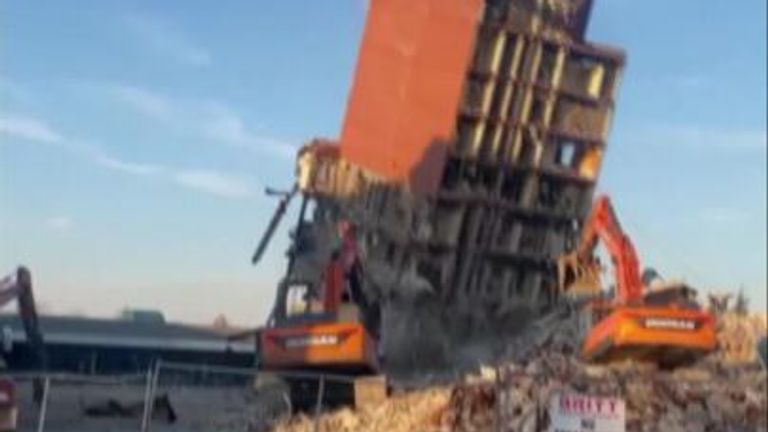 Building demolished in Indiana