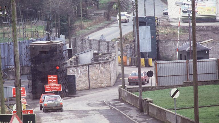 The scene at Aughnacloy border crossing where Aidan McAnespie was shot dead. Pic: Pacemaker Press