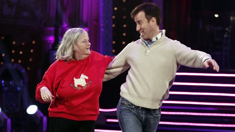 Ann Widdecombe and Anton du Beke go through their routine at Blackpool&#39;s Tower Ballroom for ahead of the Strictly Come Dancing show tomorrow.
