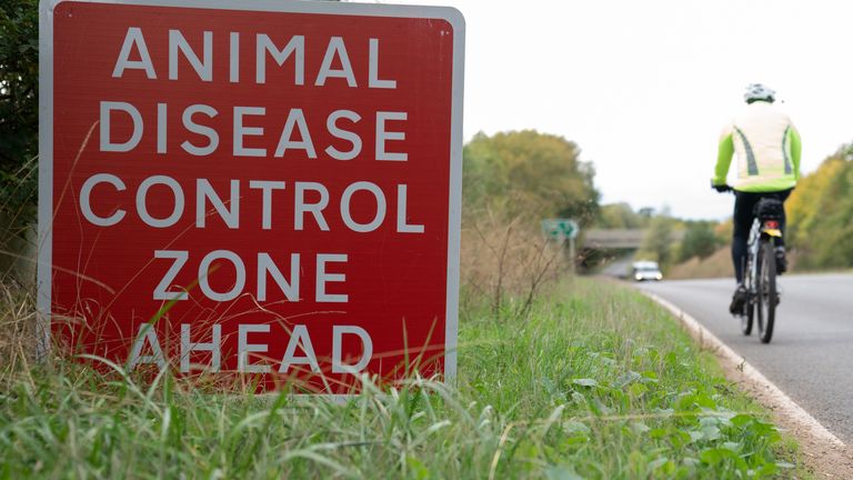 The signs near Eccles in Norfolk, as across the whole of Norfolk and Suffolk, as well as parts of Essex, have become the latest areas to be placed in an Avian Influenza Prevention Zone (AIPZ ).  Photo date: Tuesday October 4, 2022.