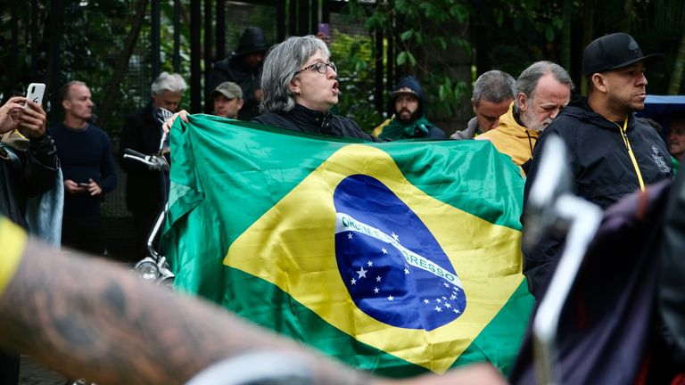 Supporters of Jair Bolsonaro protest Lula da Silva&#39;s win on the streets of São Paulo. Stuart Ramsay eyewitness