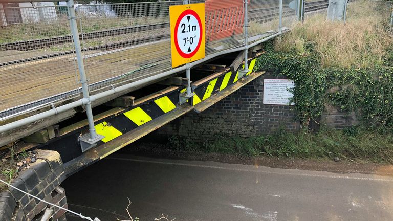 Stonea Road in Cambridgeshire is number one in Britain&#39;s 10 most-bashed railway bridges
