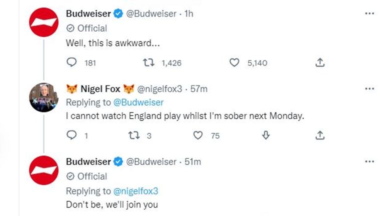 Budweiser tweet