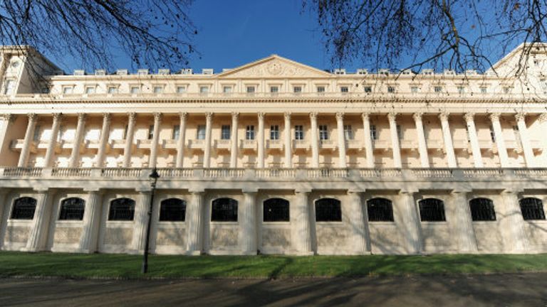 Carlton House Terrace near Buckingham Palace in central London