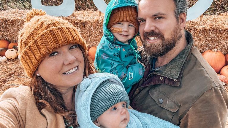 Seb, with his family - including his younger brother Will