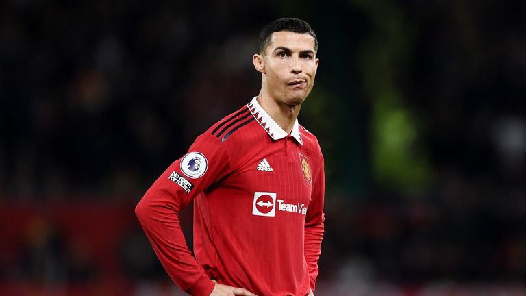 Cristiano Ronaldo durante una partita del Manchester United