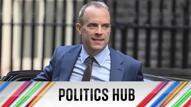 British Deputy Prime Minister and Justice Secretary Dominic Raab arrives outside Number 10 Downing Street, in London, Britain, November 22, 2022. REUTERS/Toby Melville