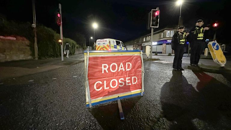 A road was blockaded with fire and motorbikes raced through part of Edinburgh amid Bonfire Night chaos on Saturday.