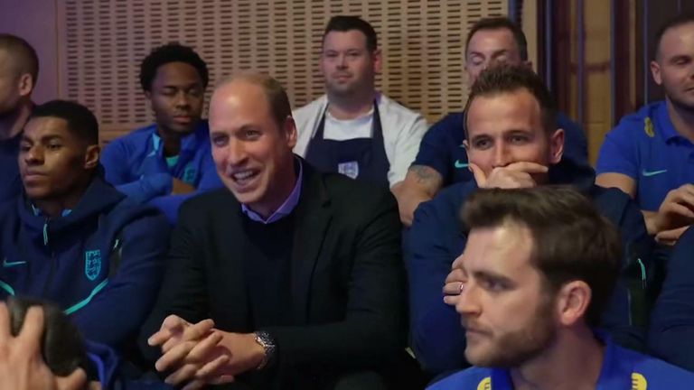 Prince William meets the England team