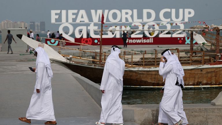 FILE PHOTO: Soccer Football - FIFA World Cup Qatar 2022 Preview - Doha, Qatar - November 5, 2022 General view of fans ahead of the FIFA World Cup Qatar 2022 REUTERS/Ibraheem Al Omari/File Photo