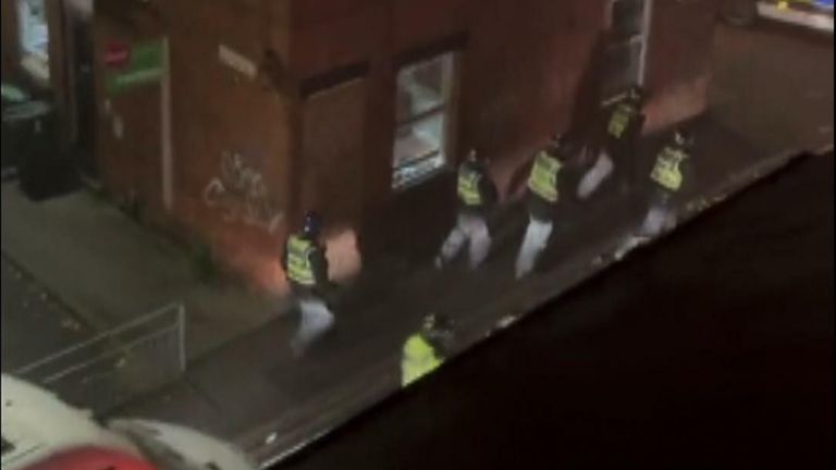 Fireworks thrown at riot police in Leeds on bonfire night