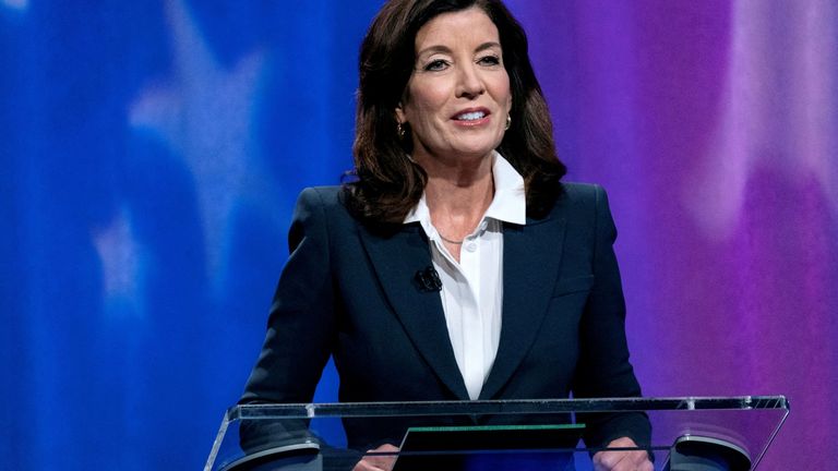 Democratic New York Governor Kathy Hochul runs for re-election as New York governor in 2022 U.S. midterm elections