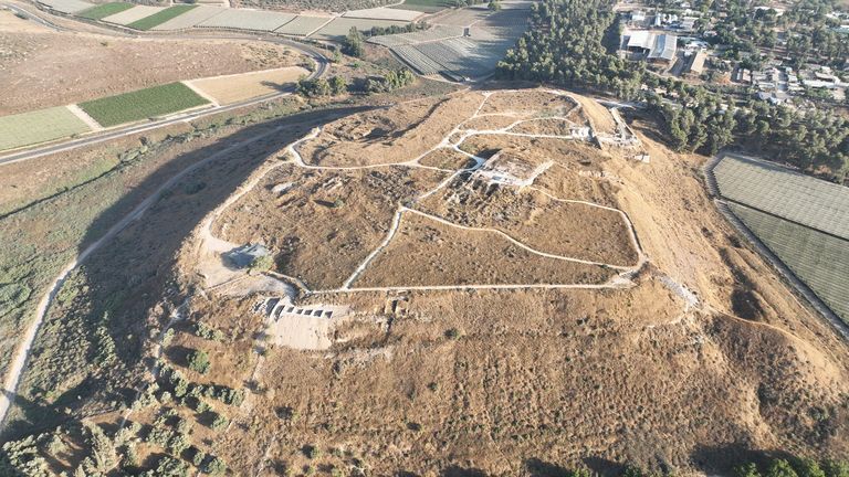 An aerial view of Tel Lachish, where the comb was discovered. Pic: Emil Aladjem