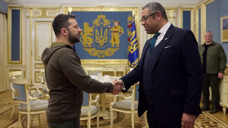 James Cleverly meets Ukrainian President Volodymyr Zelenskyy in Kyiv