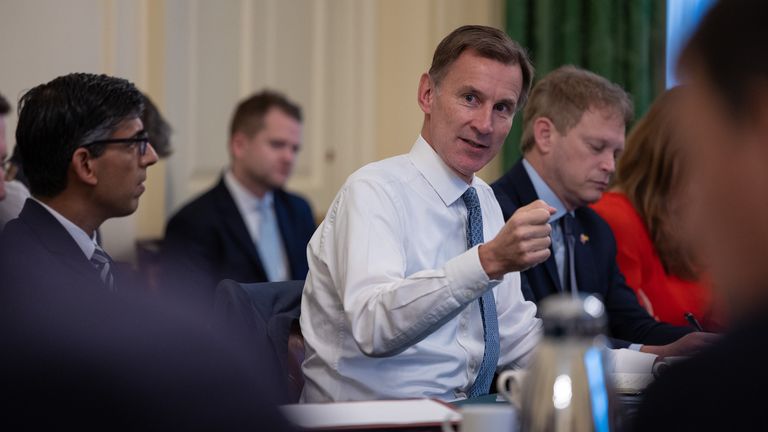 Jeremy Hunt presents his autumn statement to cabinet