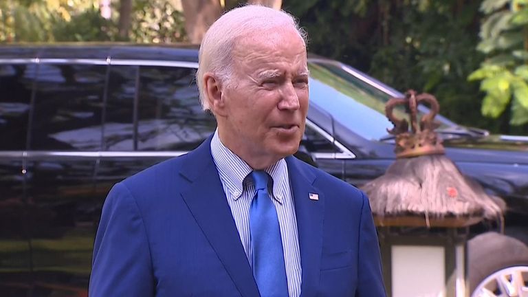 Joe Biden says preliminary information suggests it is 'unlikely' that a missile which landed in Poland was fired from Russia