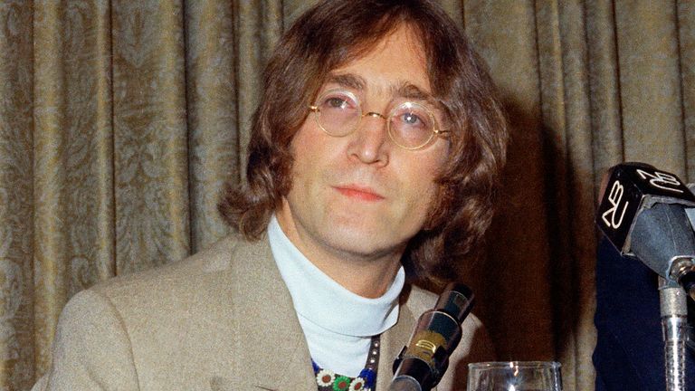 FILE - May 13, 1968 Singer John Lennon appears at a press conference at the Hotel America in New York. Mark David Chapman, who shot Lennon outside his Manhattan apartment building in 1980, has been denied parole for the 12th time, New York corrections officials said Monday.  December 12, 2022.  (AP Photo, File)