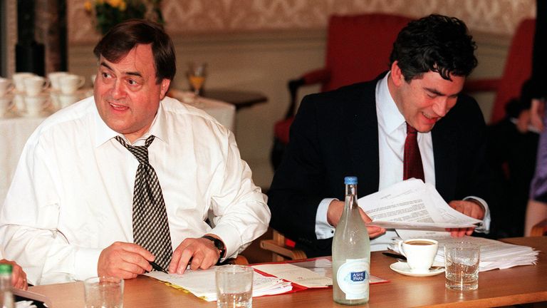 Deputy Prime Minister John Prescott (L) and Chancellor Gordon Brown at a Downing Street Press Conference outlining plans to bolster the role of the regional development agencies. * ... They were meeting the chairmen of the nine RDAs - including the recently formed London RDA - at 11 Downing Street to discuss the Government's proposals. July 2000