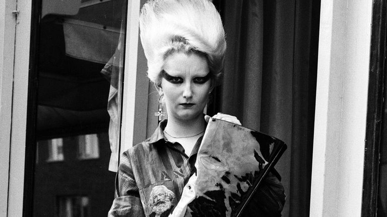 Queen of Punk Rockers, Pamela Rooke aka Jordan at "Sex" shop on the Kings Road. December 1976. - Image ID: 2HXJTXD (RM)