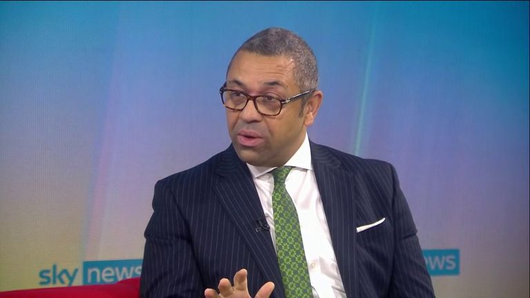 Foreign Secretary James Cleverly speaks to Kay Burley
