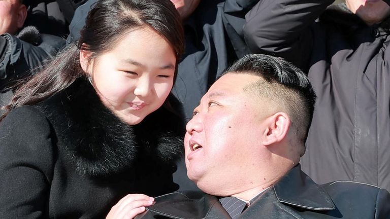 Kim Jong Un and his daughter Kim Ju Ae