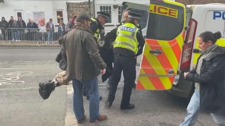 A man has been arrested by police after eggs were thrown at the King and Queen Consort during a walkabout in York.