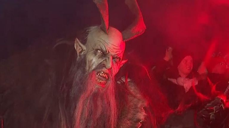 More than 150 Krampus actors returned to the town in lower Austria to celebrate the old tradition for the first time since the coronavirus pandemic began.